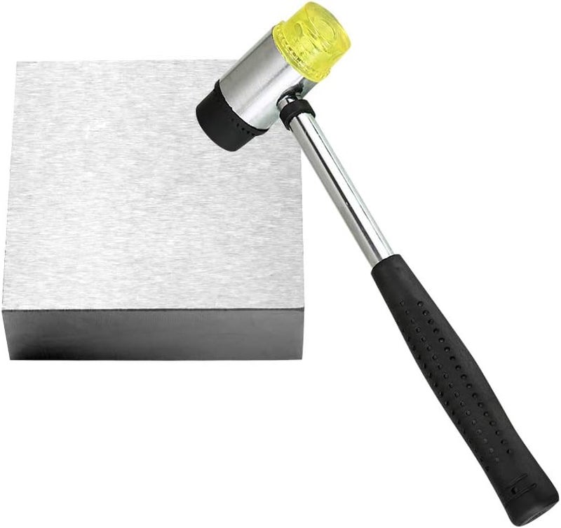 Oudtinx Steel Bench Block 2-1/2" x 2-1/2" Flat Anvil Jewelers Tool Metal Bench Block for Jewelry & Stamping(2-1/2" x 2-1/2" x 7/8") - Image 2